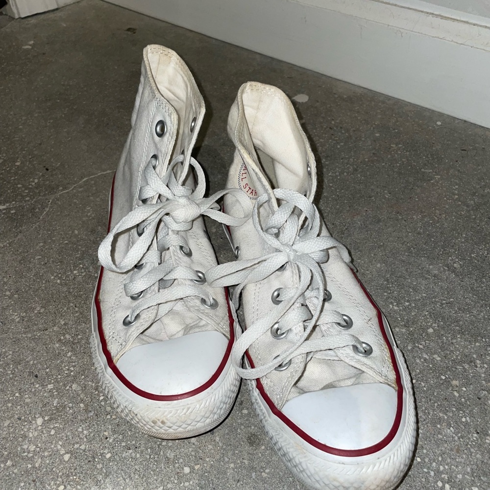 White high top converse - worn